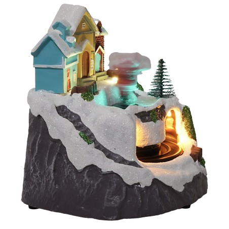 Villaggio con Babbo Natale e treno completo di luci e suoni cm