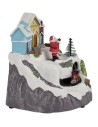 Village with Santa Claus and train complete with lights and