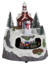 Pueblo con muñeco de nieve y tren completo con luces y sonidos