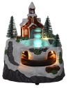 Pueblo con muñeco de nieve y tren completo con luces y sonidos