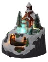 Pueblo con muñeco de nieve y tren completo con luces y sonidos