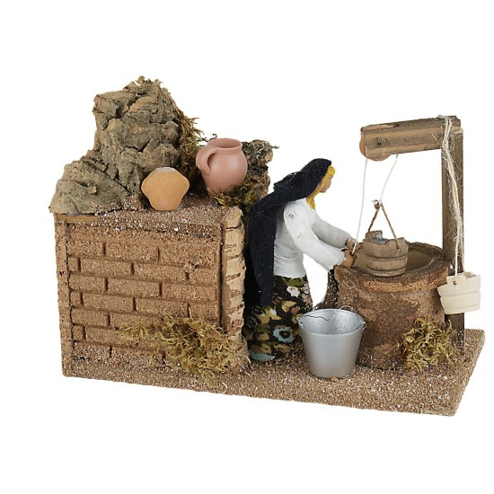 Donna al pozzo in movimento cm 10 base, corrente, serie