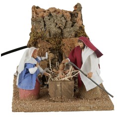 Natività 5 personaggi in movimento 10 cm altezza, serie, gesù