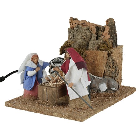 Natività 5 personaggi in movimento 10 cm movimento, personaggi
