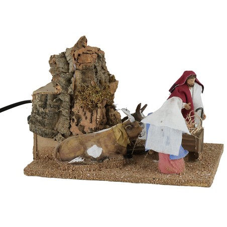 Natività 5 personaggi in movimento 10 cm altezza, serie, gesù