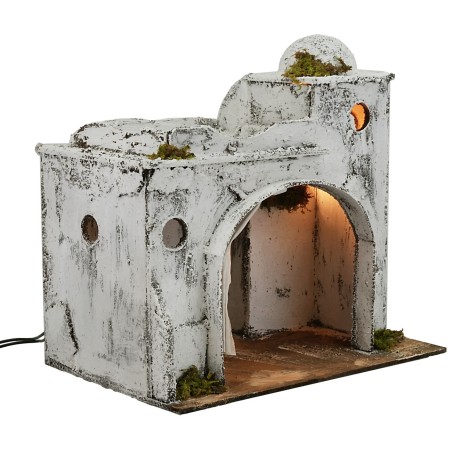 Ambiente arabo illuminato cm 31x20x31h statue, legno, sughero