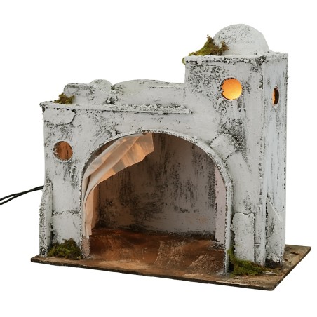 Ambiente arabo illuminato cm 31x20x31h statue, legno, sughero