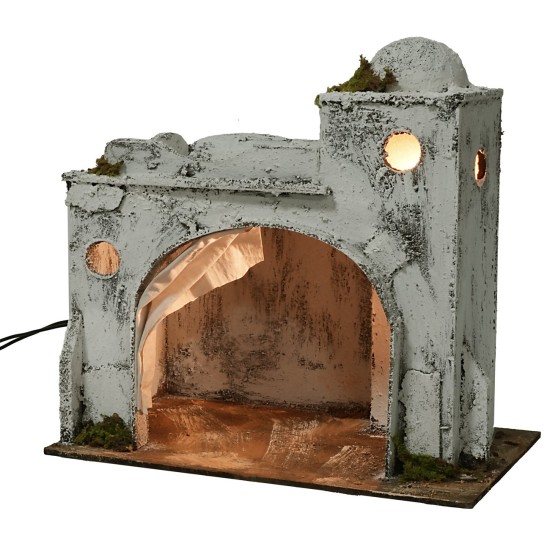 Ambiente arabo illuminato cm 31x20x31h statue, legno, sughero