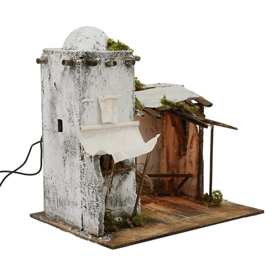 Abitazione araba illuminata 28,5x21xh28,5 cm statue, legno