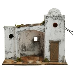 Casa araba illuminata cm 33x19,5x29,5 h legno, muschio 2