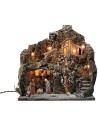 Presepe illuminato completo di statue Landi Moranduzzo cm
