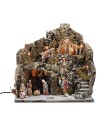 Presepe illuminato completo di statue Landi Moranduzzo cm