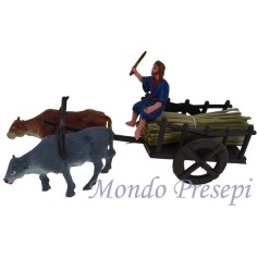 Wagon with carter traianato donkey and ox