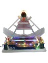 Christmas carousel with rocking ship complete with lights and