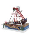Christmas carousel with rocking ship complete with lights and
