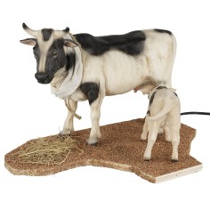 Vaca con ternero en movimiento para estatuas de 30 cm