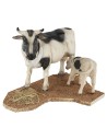 Vaca con ternero en movimiento para estatuas de 30 cm