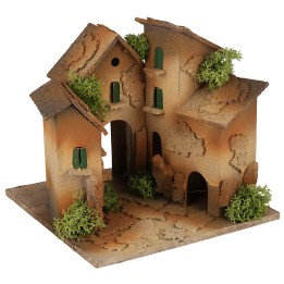 Aldea con paso central cm 15x15x14 h