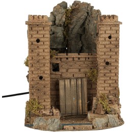 Castello con ponte levatoio in movimento cm 26x24x32 h