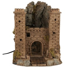 Castillo con puente levadizo en movimiento cm 26x24x32 h puente 2