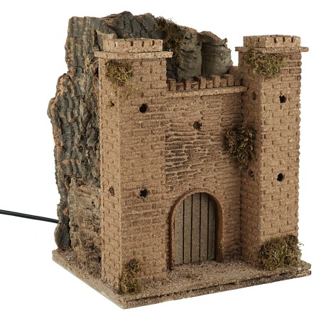 Castello con portone in movimento cm 24x20x29,5 h altezza