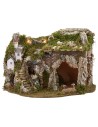 Nativity scene with working fountain and fire cm 57x37x39 h