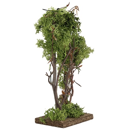 Albero verde doppio in lichene cm 20 h verde, lichene, doppio