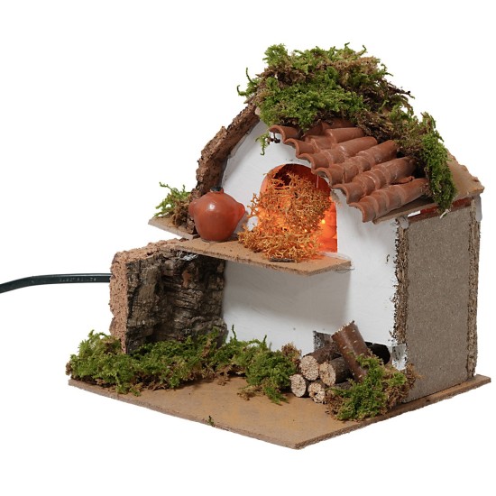 Forno con fiamma effetto fuoco funzionante cm 15x15x14,5 h