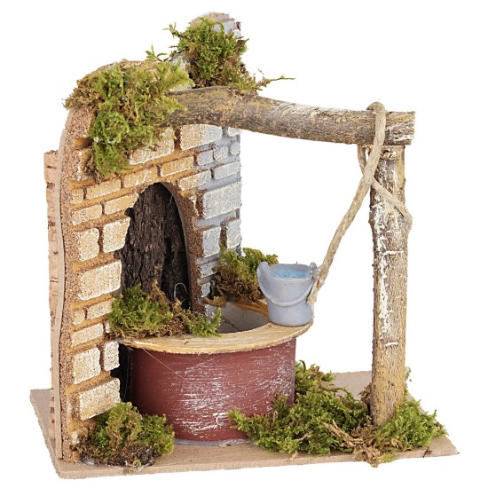 Pozzo per presepe cm 15x10x15,5 h well, resin, statues