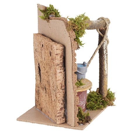 Pozzo per presepe cm 15x10x15,5 h 15x10x15, pozzo, presepe