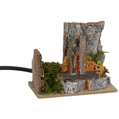 Bivacco con fuoco funzionante cm 10x6x8 h 10cm, fire, height 2