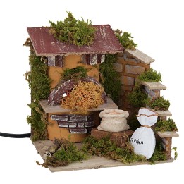 Oven with flame fire effect, working, dimensions 15x15x14.5 cm h