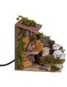 Oven with flame fire effect, working, dimensions 15x15x14.5 cm h