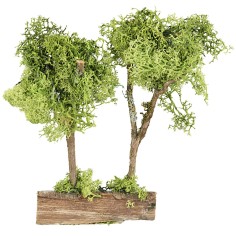 Albero verde doppio in lichene cm 20 h piante, albero, lichene