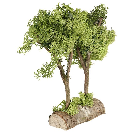Albero verde doppio in lichene cm 20 h piante, albero, lichene