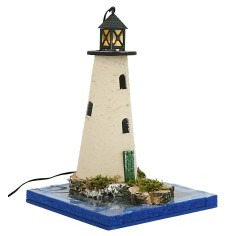 Faro con luce 3,5v effetto mare cm 13x13x18 h faro, effetto 2