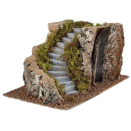 Right curved staircase for nativity scene cm 17.5x24x14 h