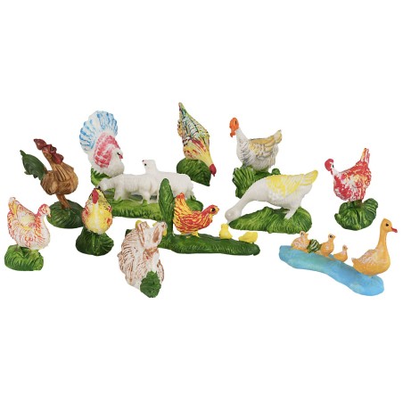 set 12 animali da cortile per statue da 10 cm statue, sono