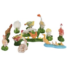 set 12 animali da cortile per statue da 10 cm animali, cortile 2