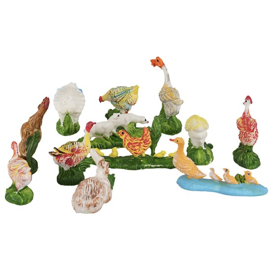 set 12 animali da cortile per statue da 10 cm animali, cortile