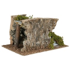 Escalera curva a la izquierda para belén de 17,5x24x14 cm altura de la escalera 2