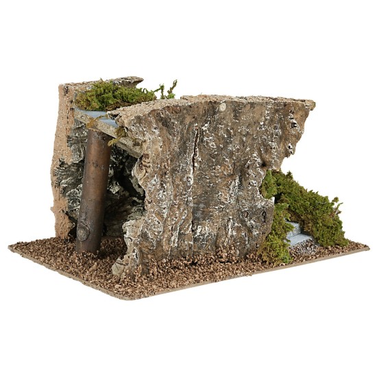 Left curved staircase for nativity scene cm 17.5x24x14 h