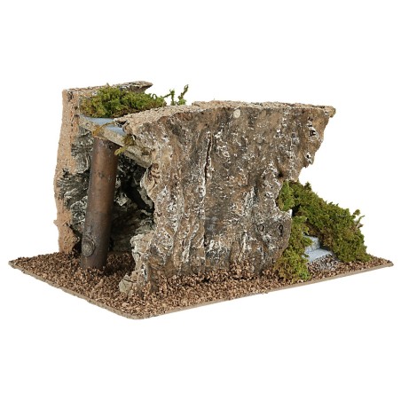 Escalera curva a la izquierda para belén de 17,5x24x14 cm altura de la escalera