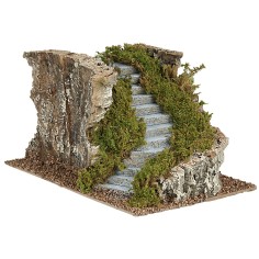 Escalera curva a la izquierda para pesebre de 17,5x24x14 h cm