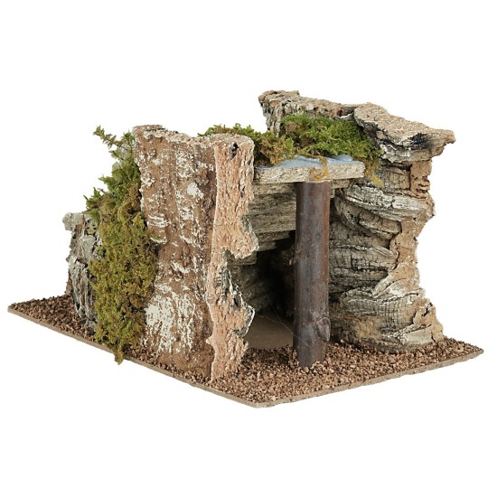 Escalera curva a la izquierda para belén de 17,5x24x14 cm altura de la escalera