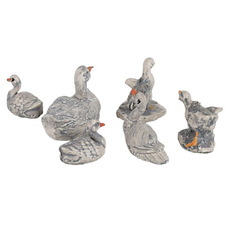 Set 6 gallinacei per presepe gallinacei, presepe Mondo Presepi