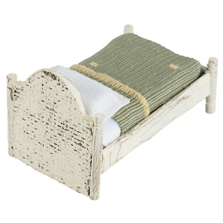 Letto bianco ad una piazza cm 4x7x5 h letto, statue, legno