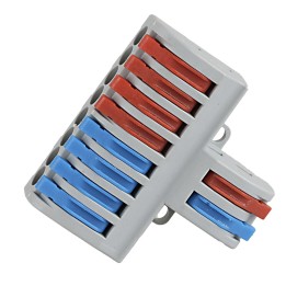 Terminal block for electrical connections with 8 outputs