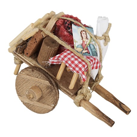 Carretto dello sfratto in legno cm 8x6,5X6 h legno, altezza