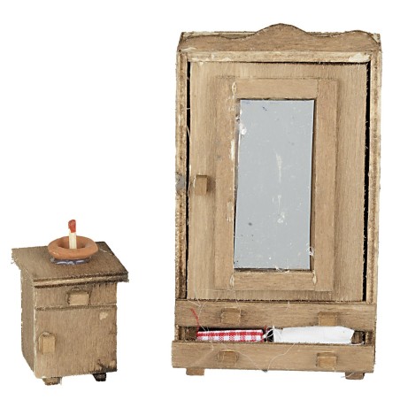 Set armadio e comodino in legno comodino, legno, armadio Mondo
